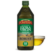 Pompeian botella frontal mostrando presentación y confianza en la cocina