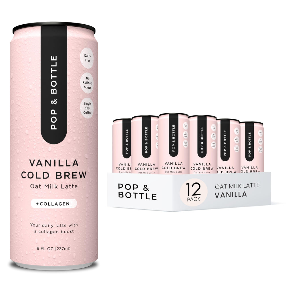 Pop & Bottle lata frontal sabor vainilla, práctico para llevar