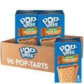 Pop-Tarts frente del paquete mostrando cantidad y marca, práctico almacenamiento