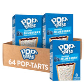 Pop-Tarts frente de caja mostrando Frosted Blueberry y cantidad