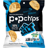 popchips bolsa frontal Sea Salt mostrando diseño y conveniencia para porciones individuales