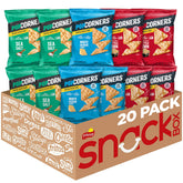 PopCorners empaque frontal mostrando variedades y porciones, práctica para llevar