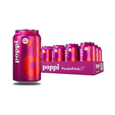 Poppi lata frontal mostrando diseño y sabor cherry cola, ideal para refrescar