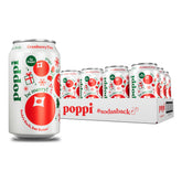 Poppi lata frente mostrando diseño y sabor arándano, refresco bajo en azúcar