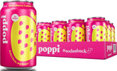 Poppi pack frontal mostrando 12 latas con diseño vibrante y atractivo