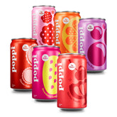 Poppi mini stars vista frontal del pack mostrando variedad de sabores y conveniencia
