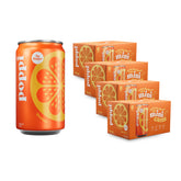 Poppi lata frontal naranja mostrando diseño y conveniencia