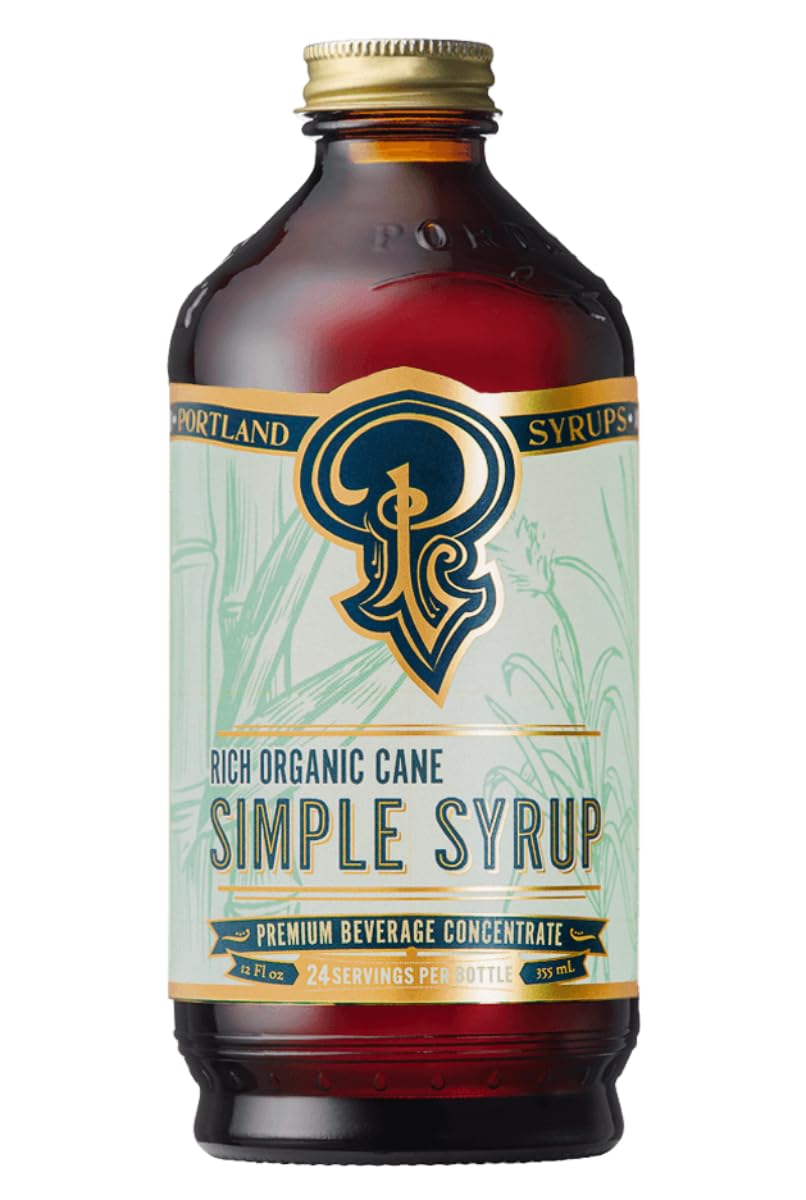 Portland Syrups botella frontal que muestra diseño y tamaño práctico