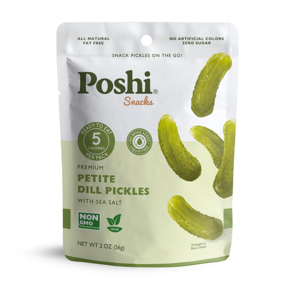Poshi paquete frontal mostrando 2 oz y diseño práctico