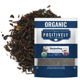 Positively Tea frente del empaque mostrando bolsa de 16 oz y conservación del sabor