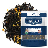 Organic Positively Tea bolsa frontal mostrando marca y 1 libra, ideal para almacenamiento