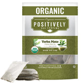 Positively Tea frente del paquete mostrando certificación orgánica y cantidad