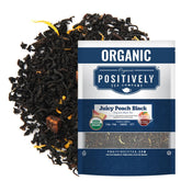 Positively Tea paquete frontal mostrando etiqueta y tamaño, práctico para almacenamiento