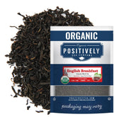 Positively Tea envase frontal mostrando diseño y cantidad, confianza orgánica
