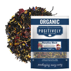 Organic Positively Tea vista frontal del empaque, garantía de calidad