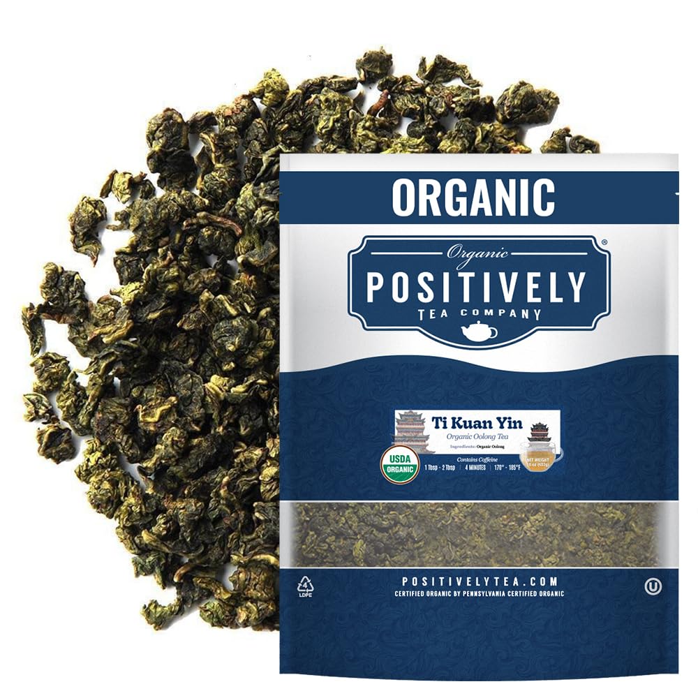 Positively Tea presentación frontal mostrando 16 oz y beneficios orgánicos