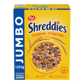 Post Shreddies frente del paquete mostrando formato familiar y conveniencia
