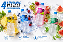 POWERADE líquido claro en primer plano indicando sensación ligera