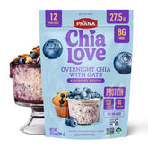 Prana empaque frontal mostrando sabor blueberry muffin y beneficios en la etiqueta