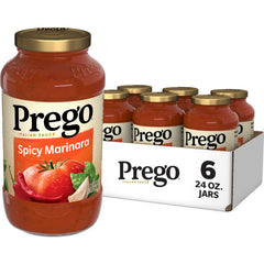 Prego frasco frontal mostrando la etiqueta y el tamaño, ideal para cocinar rápido