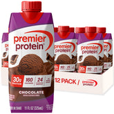 Premier Protein botella frontal chocolate mostrando diseño y conveniencia