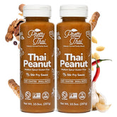 Pretty Thai frasco frontal mostrando etiqueta y beneficio de sabor auténtico
