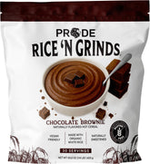 Pride Foods envase frontal Rice 'N Grinds mostrando información del producto y beneficios