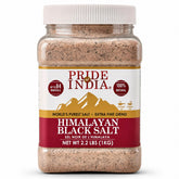 Pride Of India tarro frontal mostrando Kala Namak para cocinar con sabor a huevo