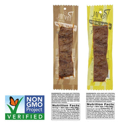 Primal Spirit textura cercana del jerky vegetal, aspecto firme y sabroso