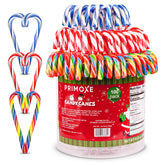 PRIMOXE paquete frontal con 100 bastones navideños surtidos, ideal para decoraciones
