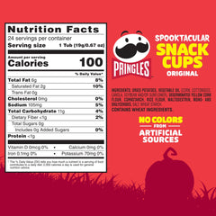 Pringles vaso abierto que muestra la textura crujiente y beneficio de frescura
