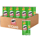 Pringles lata frontal Sour Cream and Onion mostrando diseño y conveniencia