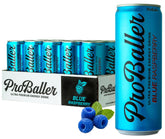 ProBaller lata frontal Blue Rasp mostrando diseño y beneficio energético