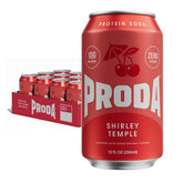 Proda lata frontal Shirley Temple mostrando diseño y beneficio proteico