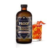 Proof Syrup botella frontal mostrando diseño y tamaño, facilita cócteles rápidos