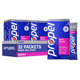 Propel frente del empaque mostrando 32 sobres y caja compacta