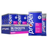 Propel paquete frontal berry mostrando 96 sobres y beneficio hidratación práctica