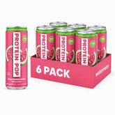 Protein Pop lata frontal sabor sandía mostrando diseño y conveniencia