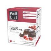 ProtiDIET frente del paquete mostrando sabor chocolate intenso y conveniencia