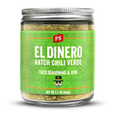 PS Seasoning envase frontal mostrando la mezcla verde y promesa de sabor