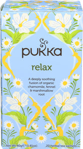 Pukka paquete frontal mostrando diseño y 20 bolsitas, comodidad inmediata