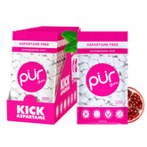 PUR Gum frente del empaque Pomegranate Mint mostrando el diseño y beneficio fresco