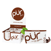PUR Gum empaque frontal mostrando 108 unidades y diseño atractivo