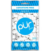 PUR Gum paquete frontal mostrando bolsas y beneficio conveniencia