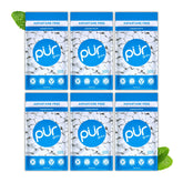 PUR Gum frontal del empaque mostrando 55 piezas y sabor Peppermint, frescor inmediato