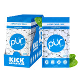 PUR Gum vista frontal del paquete que muestra sabor peppermint y cantidad