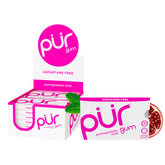 PUR Gum frente del empaque mostrando pomegranate mint y blister