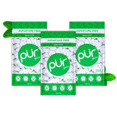 PUR Gum bolsa frontal con diseño y 55 piezas visible, conveniencia inmediata