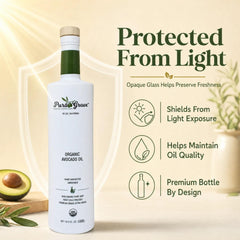 Pura Grove aceite usado en sartén salteando verduras demostrando resistencia al calor