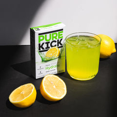 PURE KICK caja con sobres alineados, ayuda a organizar porciones diarias